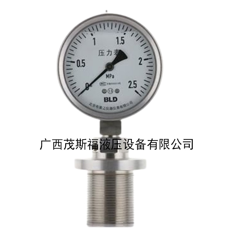 北京布莱迪全钢螺纹探入式隔膜压力表 